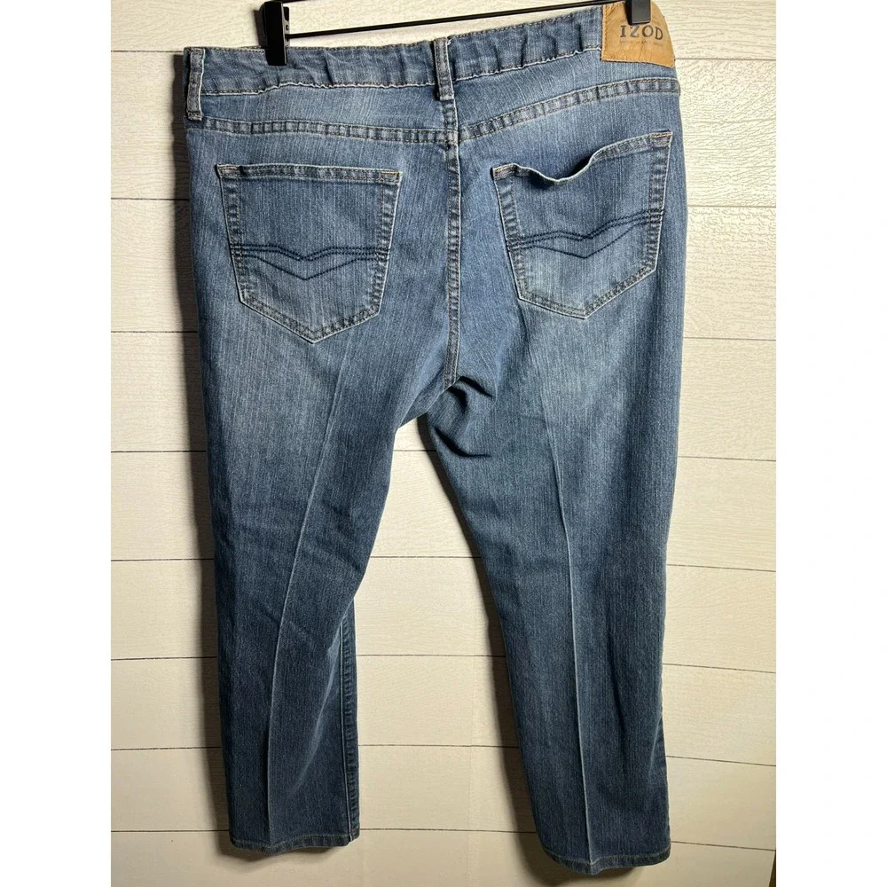 IZOD 36x30 (ACTUAL 38x26) HEMMED Slim Straight Fit Blue Denimn Jeans